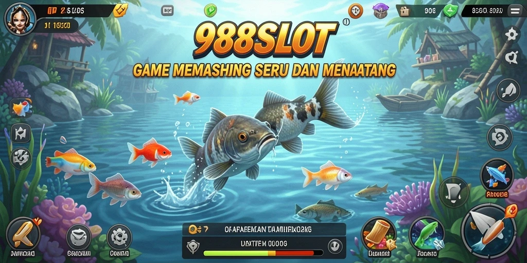 Tampilan gameplay seru saat memancing ikan di 988SLOT.