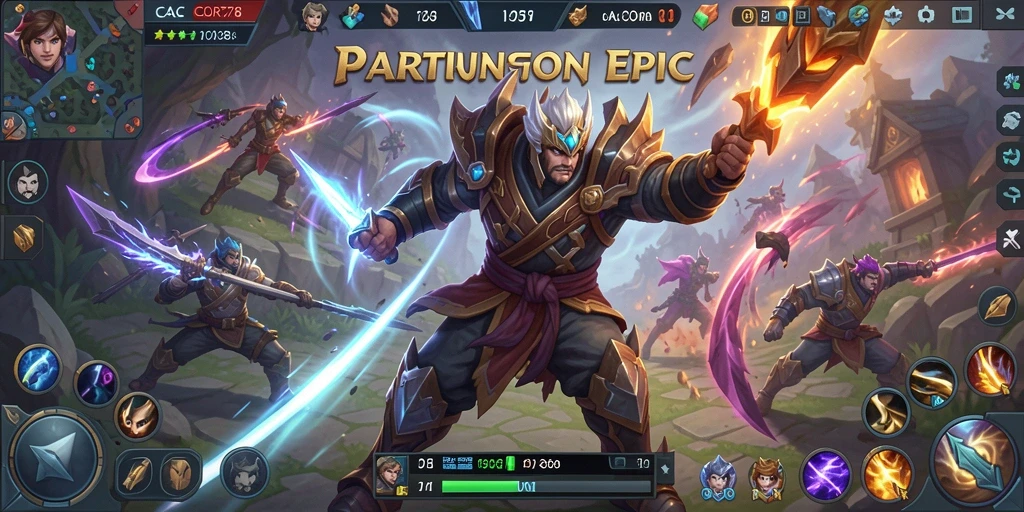 Screenshot utama CACOR78 menampilkan pertarungan intens di arena MOBA.