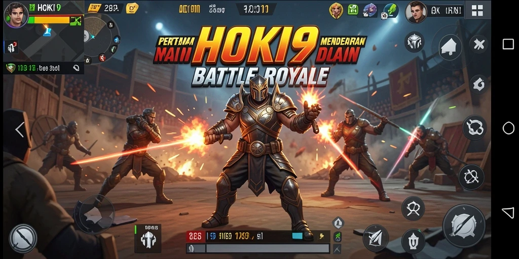 Tangkapan layar HOKI9 menampilkan momen epic dalam pertempuran Battle Royale.