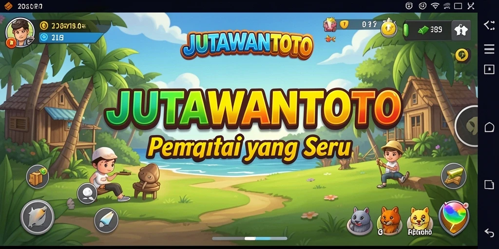 Screenshot JUTAWANTOTO menampilkan gameplay yang ceria dan seru.