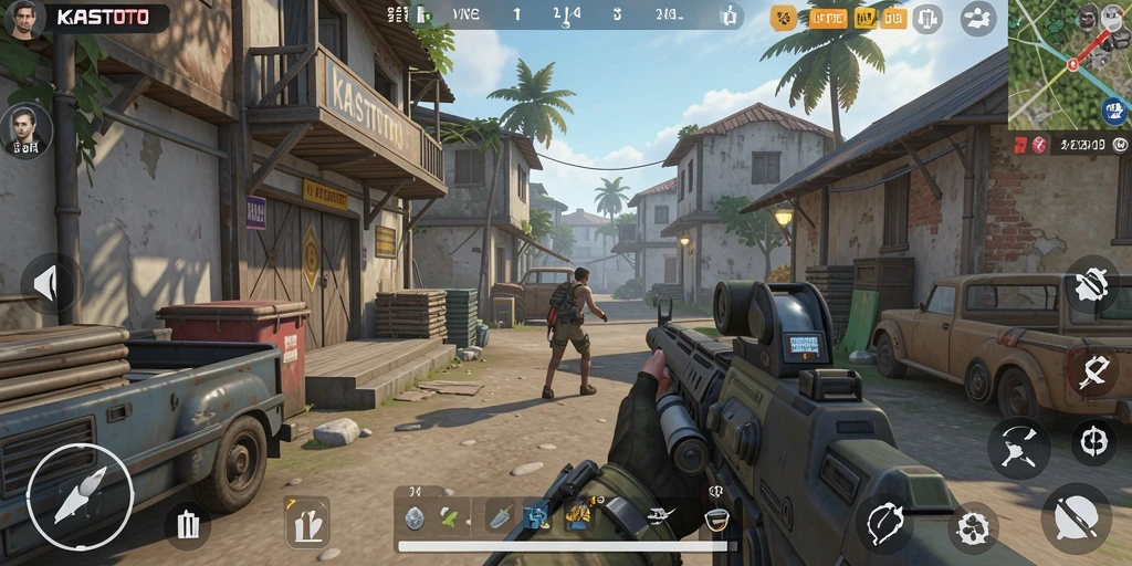 Tampilan grafis menakjubkan dari gameplay KASTOTO yang penuh aksi.