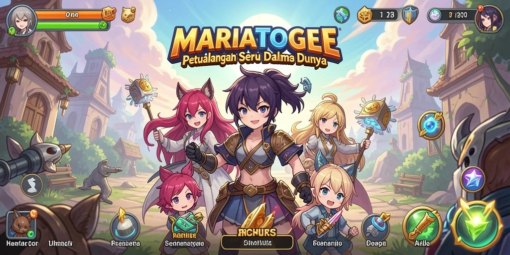 Tampilan gameplay MARIATOGEL dengan karakter anime yang menawan.