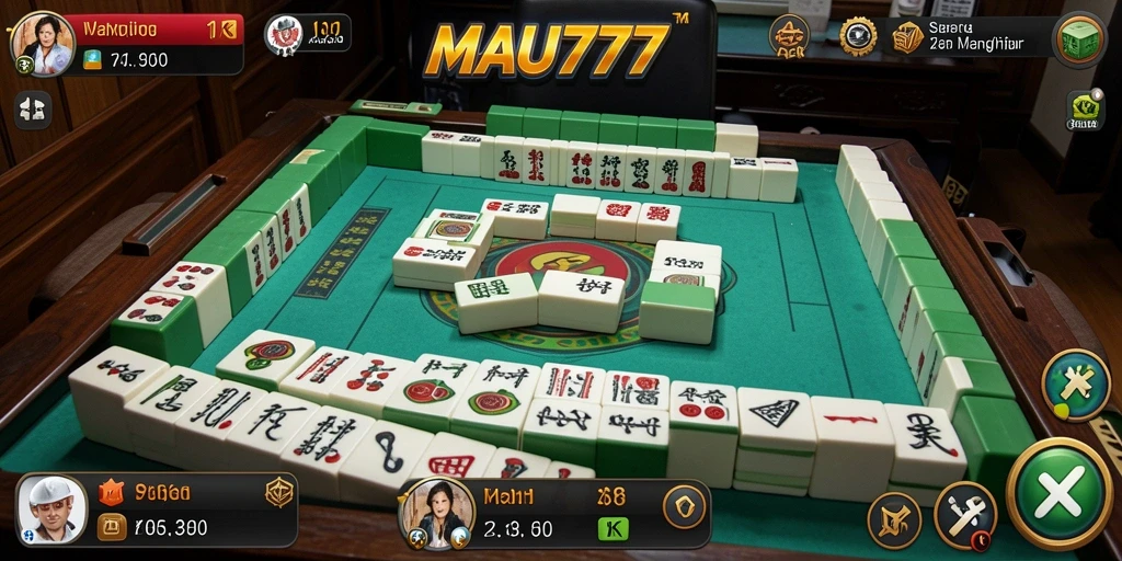 Tangkapan layar gameplay Mahjong di MAU777 yang menarik.