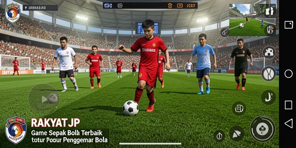 Screenshot gameplay <strong>RAKYATJP</strong> yang menampilkan aksi pemain di lapangan.