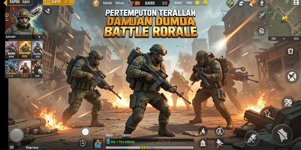 Tampilan gameplay seru dan mendebarkan di RAP89 Battle Royale.