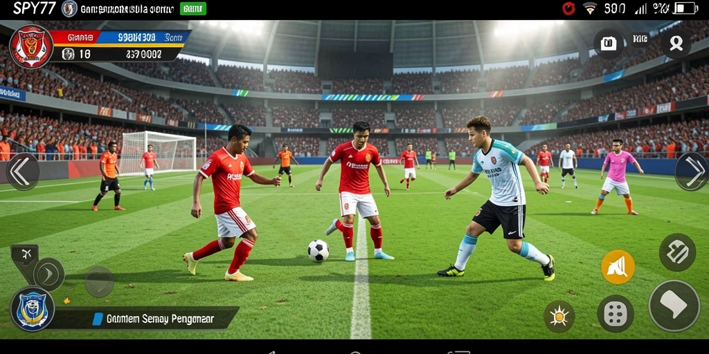 Pemandangan menarik dari pertandingan sepak bola di SPY77.