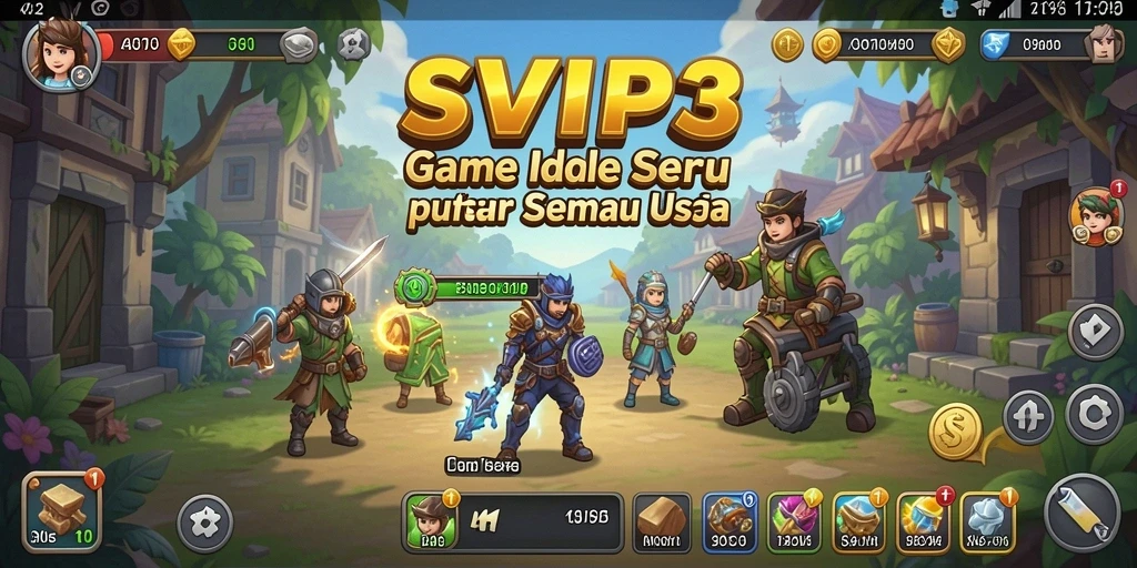 Tangkapan layar utama SVIP3 yang menampilkan pengalaman gameplay Idle yang menarik.