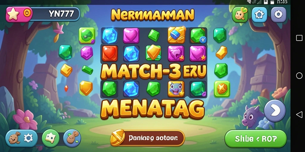 Gameplay seru YN777 dalam aksi match-3.